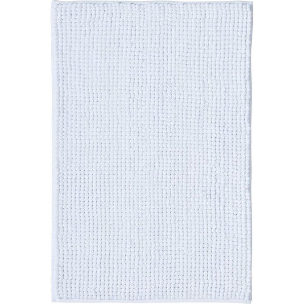 Badmat antislip, kan worden gecombineerd als badmatset, badkamertapijt, badmat, wasbaar van chenille, douchemat voor douche, badkuipen, wc-decoratie, wit, 50 x 80 cm.