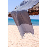 XXL Fouta strandhanddoek, handdoek, saunahanddoek, badhanddoek, hamamdoek, yogadeken, pestemal, dames heren, cadeauset, extra groot, licht, 100 x 200 cm (antraciet-pastelgrijs, 2)