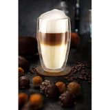 Creano dubbelwandig thermoglas 400 ml “DG-SH”, groot dubbelwandig glas van borosilicaatglas, dubbelwandige koffieglazen, theeglazen, latteglazen, set van 2 stuks