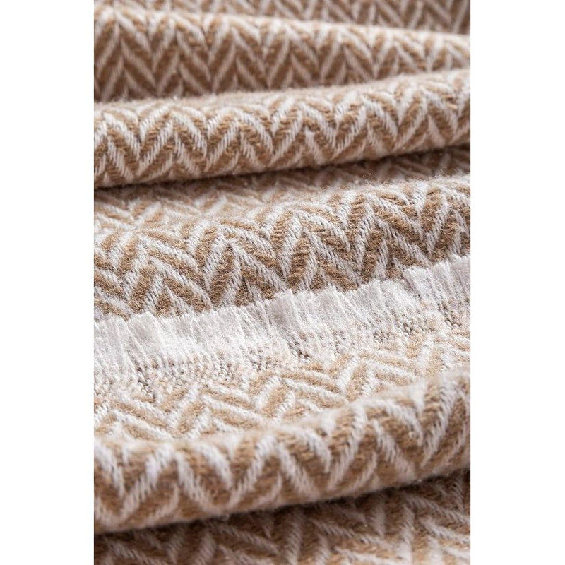 Extra zachte katoenen deken Four Seasons multifunctionele sprei bedsprei banksprei (120x180cm, zandbeige)