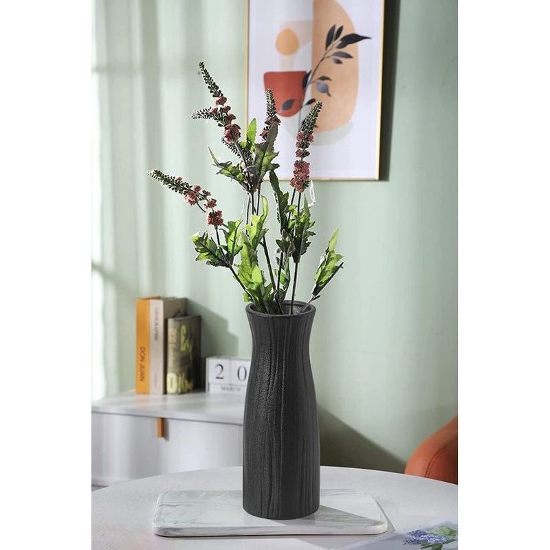 Keramische vazen, bloemenvaas, 2 stuks, decoratieve zwarte keramische vaas, keramische vazenset voor pampasgras, moderne rustieke boho-decoratie, droogbloemen, decoratieve vazen