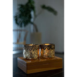 Set van 2 glazen theelichthouders kaarsglazen theelichtglazen geschenk cilindrische vorm elegant zilver diameter 10 cm x hoogte 9 cm