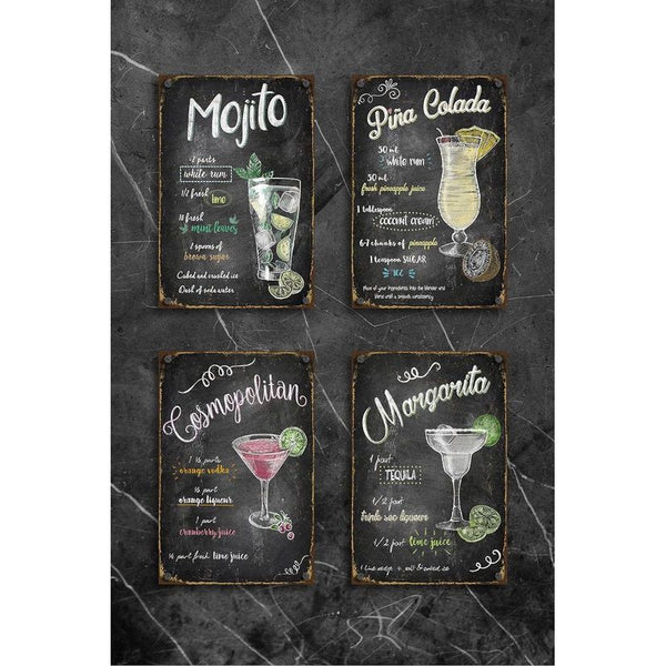 Vintage Tin Sign Cuba Libre 20 x 30 cm Wall Sign for Café Bar Home Retro Nostalgia Premium Metal Sign Cocktail Holes for Wall Mounting (Cuba Libre)