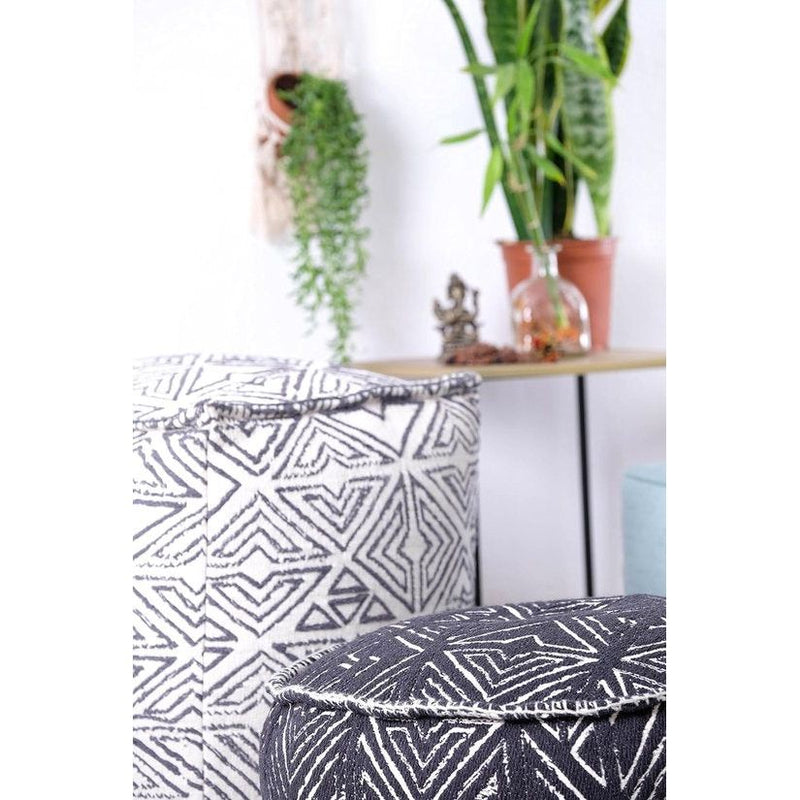 Boheemse kruk kubusafdekking - 50 cm - luxe, Artisan Room Decor kruk - Boho Chic zithoek Ottomaans