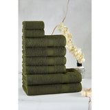 Handdoekenset groen donkergroen | % 100 katoen handdoek set 8-delig | 2x badhanddoeken set, 4x handdoeken, 2x gastendoekjes | zacht en absorberend | Kleur: groen
