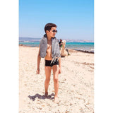 XXL Fouta strandhanddoek, handdoek, saunahanddoek, badhanddoek, hamamdoek, yogadeken, pestemal, dames heren, cadeauset, extra groot, licht, 100 x 200 cm (antraciet-pastelgrijs, 2)