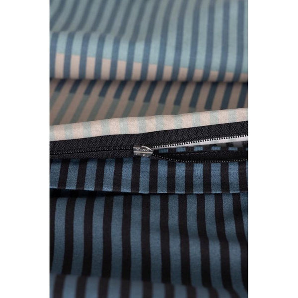 Beddengoed 135 x 200 cm, 2-delig dekbedovertrek - beddengoedsets 135 x 200 cm met 1 kussensloop 80 x 80 cm, ademend katoen met ritssluiting, blauw-lichtblauw, zacht en strijkvrij