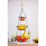 Hangende etagère, 76 cm, keukenhanger voor meer ruimte, fruitmand hangend - fruithangmand keuken - fruitschalen om op te hangen, 1 stuk