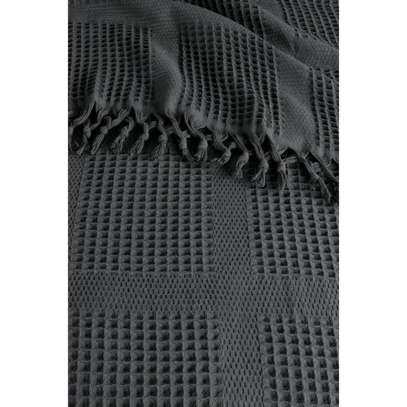 Sprei XXL in wafellook Inara extra groot 220 x 240 cm, 100% katoen, Oeko-Tex, sprei voor bank, stoel en bed, sofadeken, wollen deken, woondeken (incl