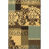 Ottohome-collectie, eigentijdse antislip kamertapijt in damast-design, bruin, 100 x 150 cm