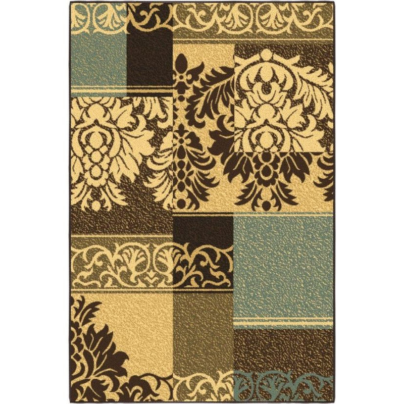 Ottohome-collectie, eigentijdse antislip kamertapijt in damast-design, bruin, 100 x 150 cm