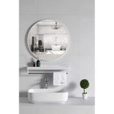 Ronde spiegel, wandspiegel, 40 cm, badkamerspiegel voor hal, woonkamer, slaapkamer, wit Vertaling: Ronde spiegel, wandspiegel, 40 cm, badkamerspiegel voor de hal, woonkamer, slaapkamer, wit.