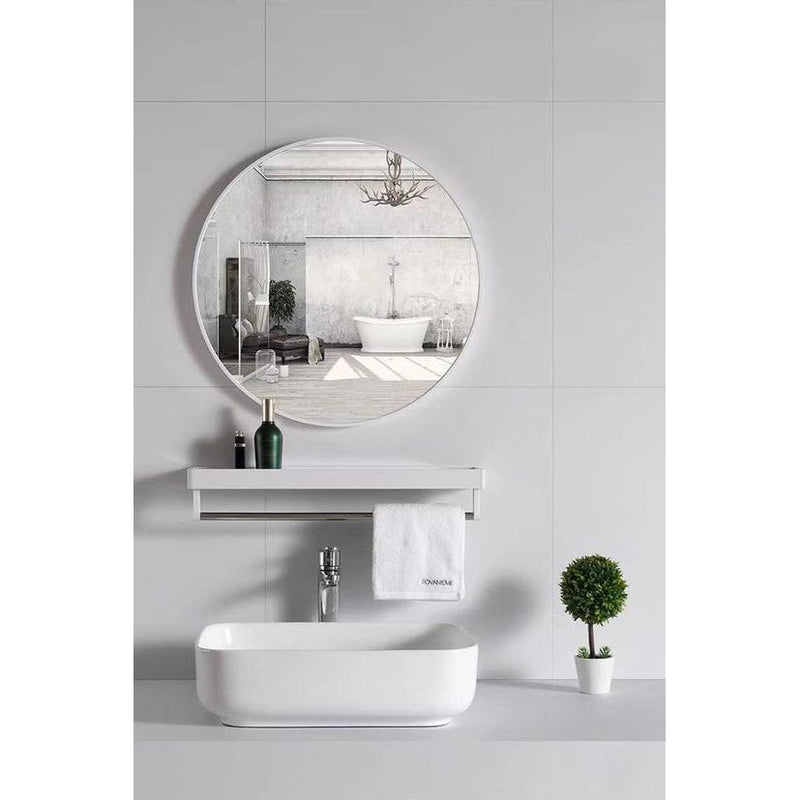 Ronde spiegel, wandspiegel, 40 cm, badkamerspiegel voor hal, woonkamer, slaapkamer, wit Vertaling: Ronde spiegel, wandspiegel, 40 cm, badkamerspiegel voor de hal, woonkamer, slaapkamer, wit.