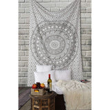 Mandala wandtapijt - decoratief strandlaken hippie wandtapijt olifant gooien wandtapijt - 152 x 127 cm - grijs Mandala wandtapijt - decoratief strandlaken hippie wandtapijt olifant gooien wandtapijt - 152 x 127 cm - grijs