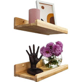 Set van 2 zwevende wandplanken, rustieke houten planken met lip, kinderboekenrekken, foto- en fotorek voor slaapkamer, woonkamer, badkamer, keuken, kantoor (natuurlijk, 30 cm)