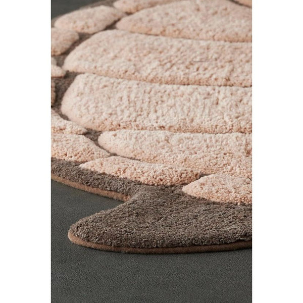 Badmat in de vorm van een schildpad Staycation Collectie, Decoratie voor de badkamer, Duurzaam Katoen, Oeko-Tex® Standaard 100 Gecertificeerd - Roze, 75 x 98 cm