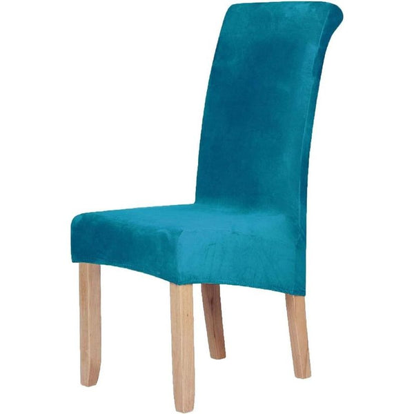 Hoezen voor eetkamerstoel, fluwelen stretch, van spandex pluche, voor solide, grote eetkamerstoelen, beschermende hoezen, decoratief