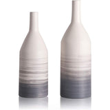 Grijze vaas met kleurverloop, set van 2 beige vazen, keramische vaas voor pampasgras, moderne decoratieve bloemenvaas voor woonkamer, keuken, tafel, bruiloft of als cadeau