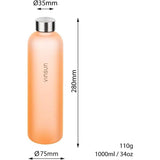 Drinkflessen, 1 l, oranje, kruidenfles, geschiedenis van koele dranken, BPA-vrij, Tritan, lichte waterflessen voor sport, buiten, school, universiteit, fietsen, kantoor, sportschool