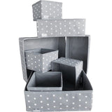 De Huus opvouwbare opbergdoos stof 8-pack in verschillende maten, opberglade, kledingkast, slaapkamer, badkamer, kantoor, kast, opbergdozen, sterren