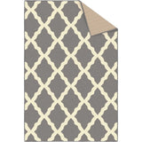 Glamour Collectie Vloerkleed met rubberen achterkant en elegant rasterontwerp, 100 x 150 cm, grijs.