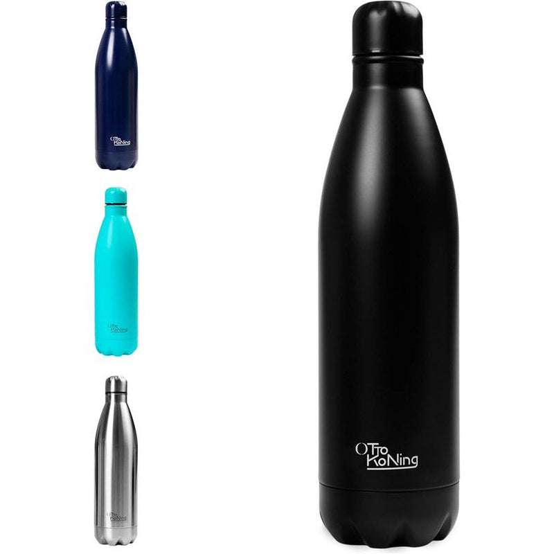 RVS drinkfles - Otto Koning - Dubbelwandige vacuüm geïsoleerde thermoskan. Houdt koude dranken 24 uur lang en warme dranken 12 uur vast. Lekvrije thermosfles BPA-vrij