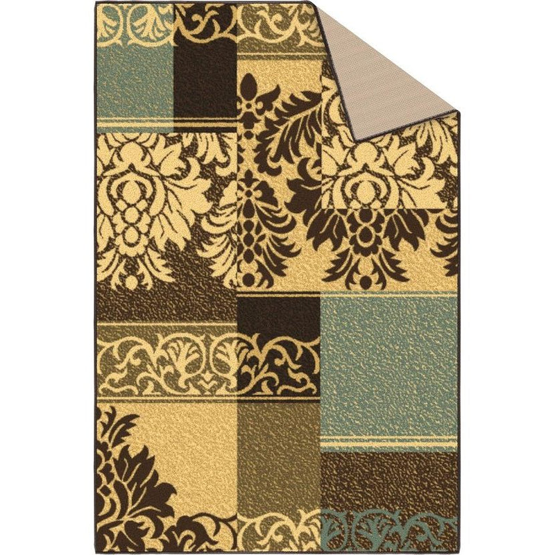 Ottohome-collectie, eigentijdse antislip kamertapijt in damast-design, bruin, 100 x 150 cm