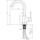 Badkamer wastafelmengkraan, hoge wastafelarmatuur voor badkamer en keuken, wastafelmengkraan, keuken, badkamerkraan voor gootsteen, 360° draaibaar