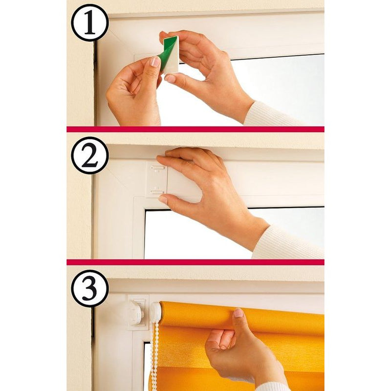 Rolgordijn zonder boren, voor het lijmen van klemmen, opdoor Zichtig, privacy, zonweringbescherming, incl. Montage-onderdelen, EASYFIX, zuiver wit, 75 x 150 cm (B x H)
