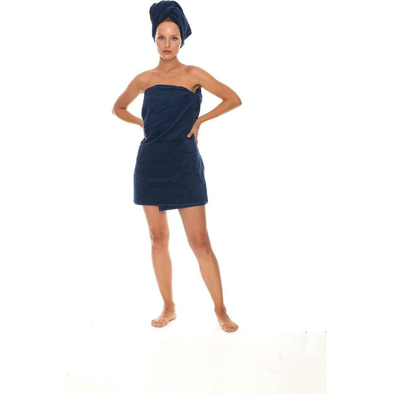 Biologische katoenen handdoekenset, 2 badhanddoeken 70 x 140 cm, 2 x handdoeken 50 x 100 cm, zacht, absorberend, 100% Turks katoen, (Deep Sea Blue)