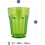 Gigi Vivid Rainbow Set van 6 drinkglazen 370 ml cocktailglazen waterglazen set kleurrijke longdrinkglazen glazen tumbler kleurrijke glazen caipirinha drinkglas waterglas