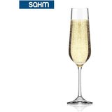 SAHM Champagneglazen, 6-delig, 200 ml, champagneglas, vaatwasmachinebestendig, duurzaam, ook ideaal als Prosecco glazen en champagneglazen