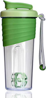 Shaker met bal, eiwitshaker, waterfles, drinkfles, BPA-vrij, shaker proteïneshake, 700 ml, duurzaam, lekvrij, geurneutrale shakebeker, 700 ml, groen
