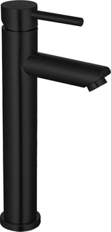 Hoge Zwarte Badkamerkran, Elegante Stijl Kraan Wastafel Voor Badkamer, Roestvrij Staal Eengreepsmengkraan Keramische Klep Wastafelmengkraan