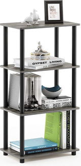 Multifunctionele plank met 4 niveaus, hout, Frans eiken grijs/zwart, 27 x 46,9 x 92,89 cm