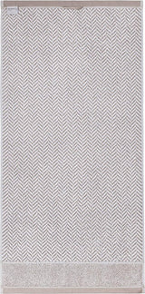 Handdoekenset, 100% katoen, patroon (zandgrijs/wit, 3 handdoeken 50 x 100 cm)