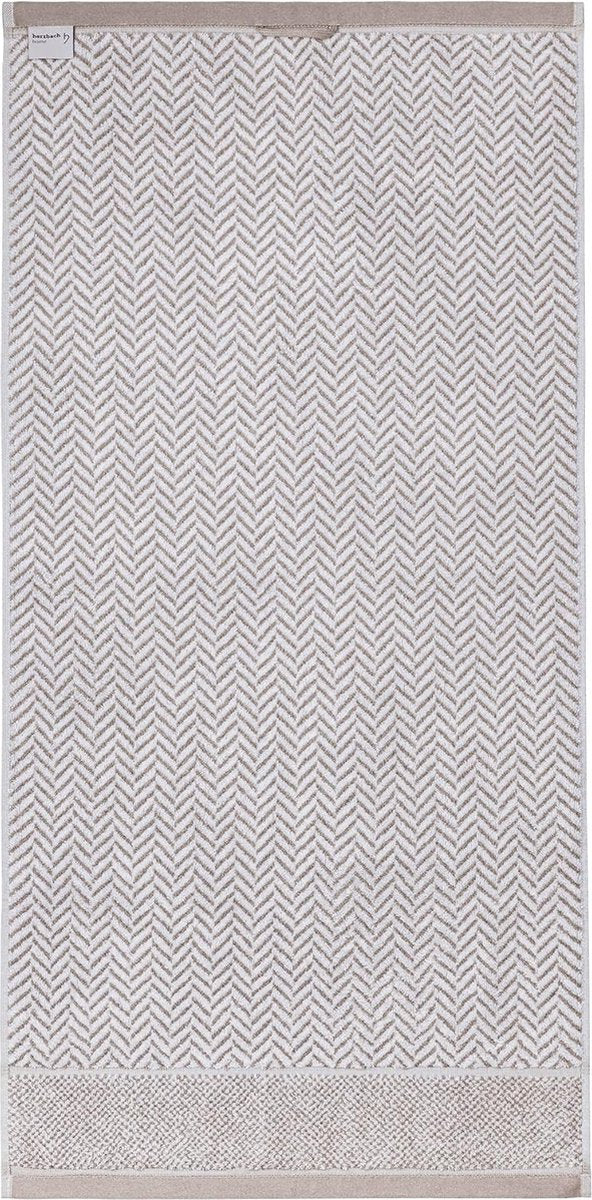 Handdoekenset, 100% katoen, patroon (zandgrijs/wit, 3 handdoeken 50 x 100 cm)