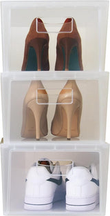 Set van 3 schoenenrek, schoenenorganizer, ruimtebesparende schoenendozen 37 x 27,7 x 33 cm, schoenenkast voor de kledingkast