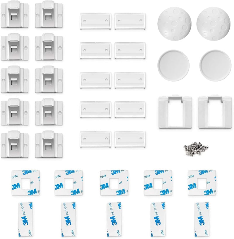 Kinderbeveiliging, babyveiligheid, magnetisch kastslot, onzichtbare kinderbeveiliging voor kast en laden, plakband, zonder boren of gereedschap (4 sloten en 1 sleutel)