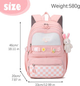 JANSBEN Schooltas voor jongens en meisjes – rugzak voor tieners – schoolrugzak/satchel/dagpack voor school en sport – in hoogte verstelbaar – veel vakken – laptopvak – roze schooltas voor meisjes – nylon (21L)