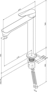 Hit wastafelarmatuur met eengreepsmengkraan, SoftMotion keramische cartridge 30 mm, Neoperl Aerator, krasbestendig, gemakkelijk te reinigen, chroom, uitloophoogtes 193 mm,