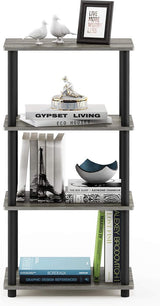 Multifunctionele plank met 4 niveaus, hout, Frans eiken grijs/zwart, 27 x 46,9 x 92,89 cm