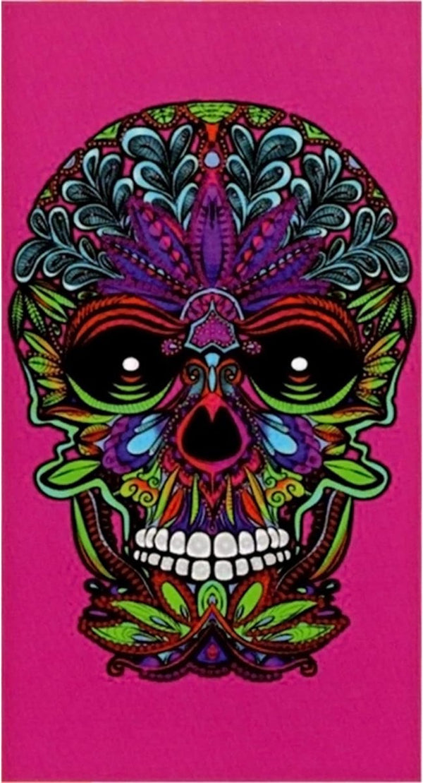 Microvezel strandhanddoek, 90 x 170 cm, anti-zand, strandhanddoek, zacht, 100% microvezel, sneldrogend, roze schedel