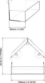 Transparante raamvoederbak voor vogels, transparante vogelvoederbak voor wilde vogels, vinken, kardinalen, 15 x 6,5 x 15 cm