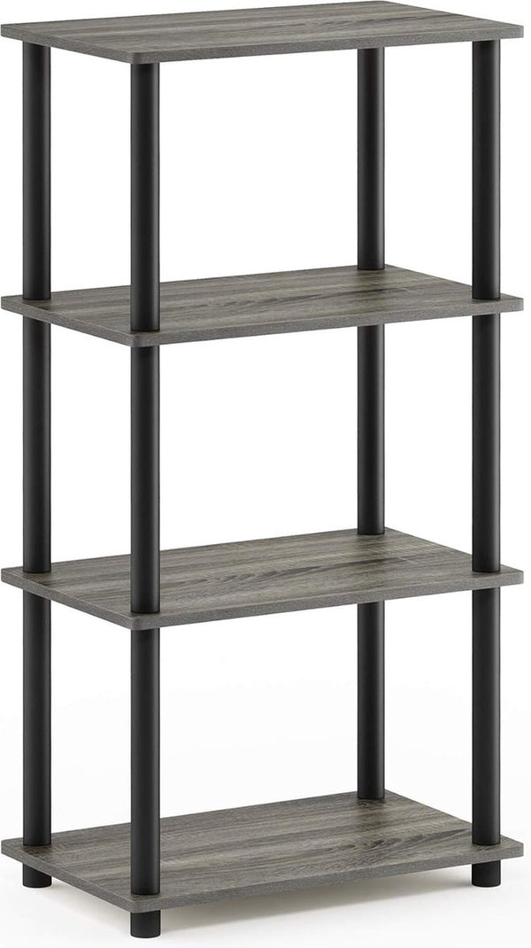 Multifunctionele plank met 4 niveaus, hout, Frans eiken grijs/zwart, 27 x 46,9 x 92,89 cm