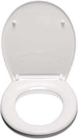 Antibacteriële toiletbril met softclose-mechanisme en snelsluiting, kunststof, wit, one size