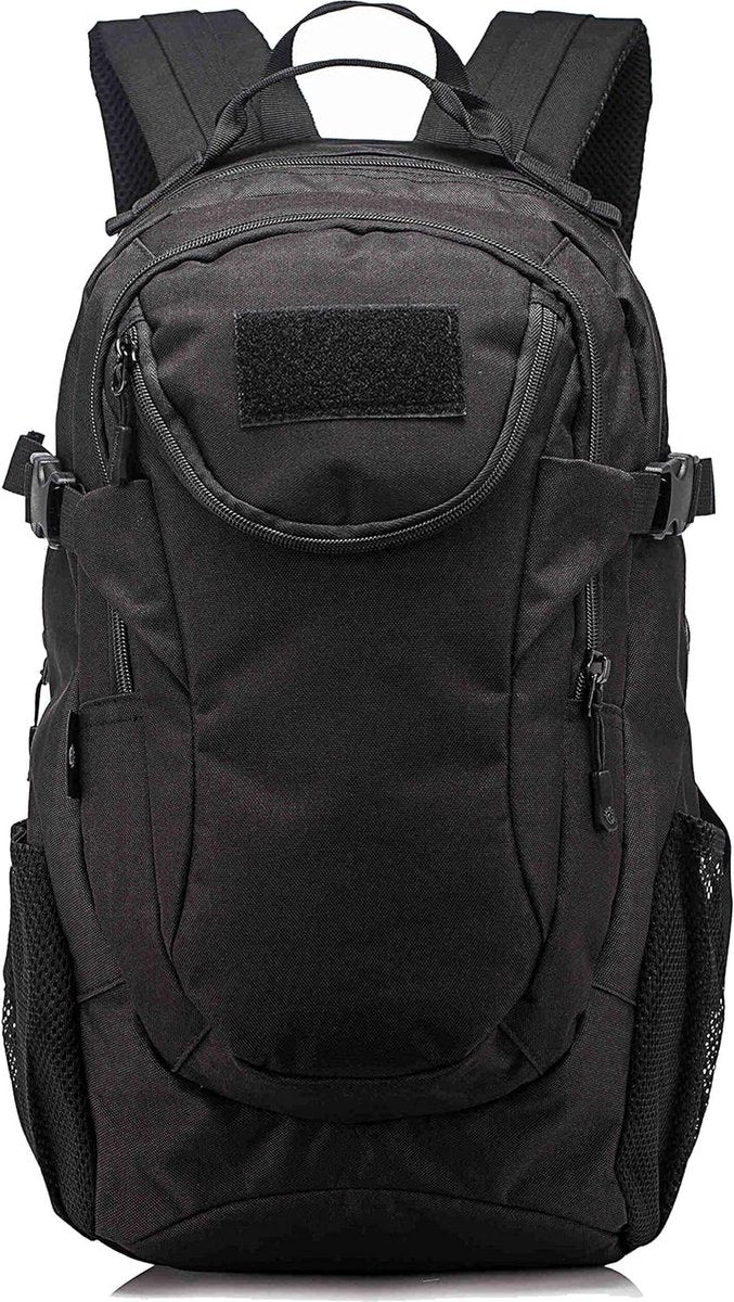 Tactische rugzak, 25 liter, waterdicht, trekkingrugzak, militaire Molle-rugzak voor kamperen, trekking, reizen, A-zwart., vakantie