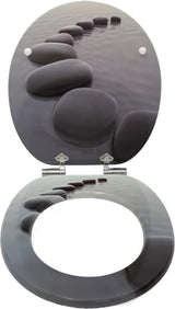 Toiletbril met softclose-mechanisme, houten toiletdeksel, stevige kwaliteit, gemakkelijk schoon te maken