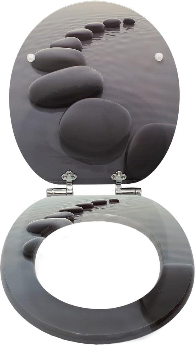 Toiletbril met softclose-mechanisme, houten toiletdeksel, stevige kwaliteit, gemakkelijk schoon te maken