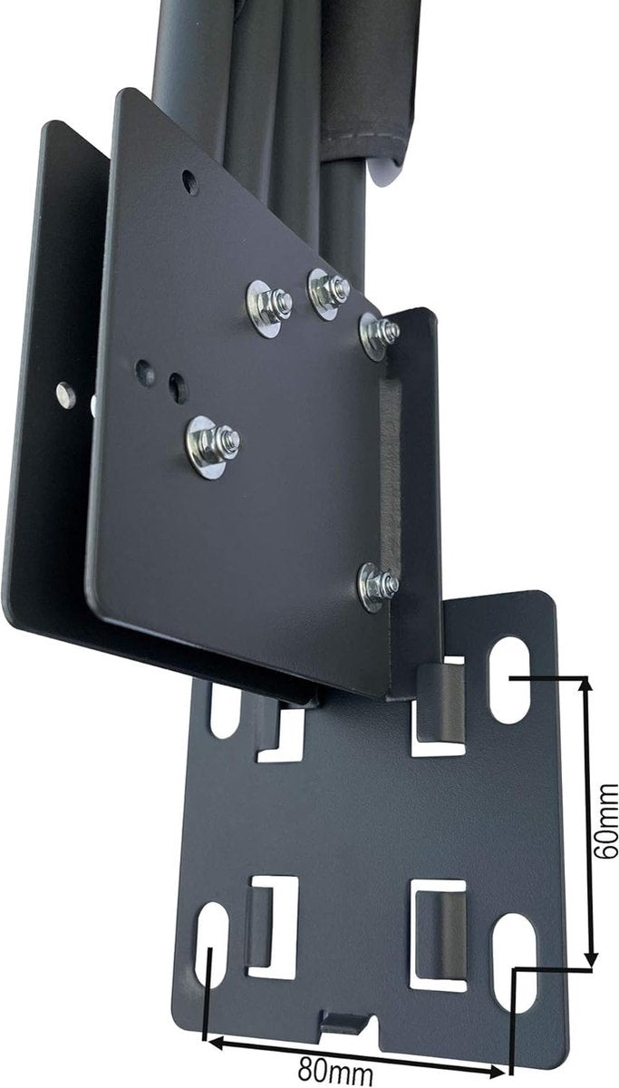 Inkijkbescherming waaiers 140x140cm beige Easy Mount met beschermhoes en extra wandplaat balkon scheidingswand windscherm zonwering